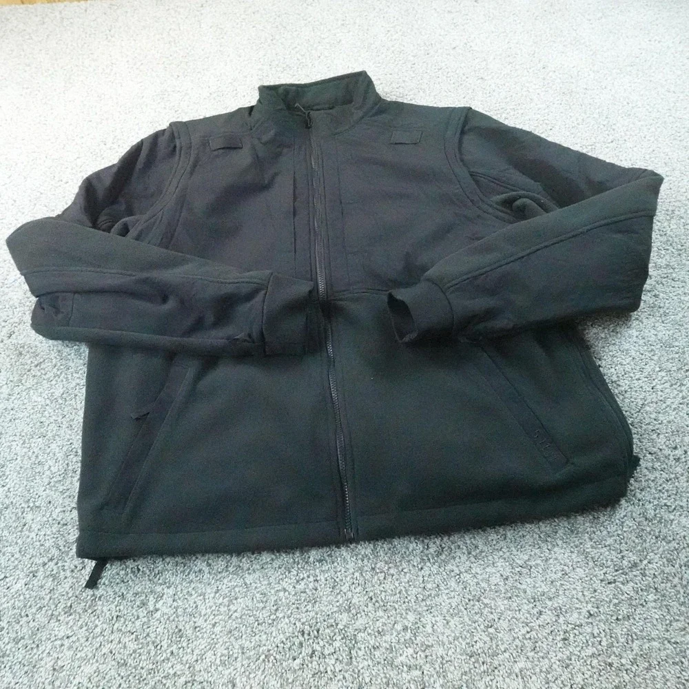 NEW 5.11 Tactical Jacket Mens 2XLT Black Softshell Full Zip Fleece Military Coat
